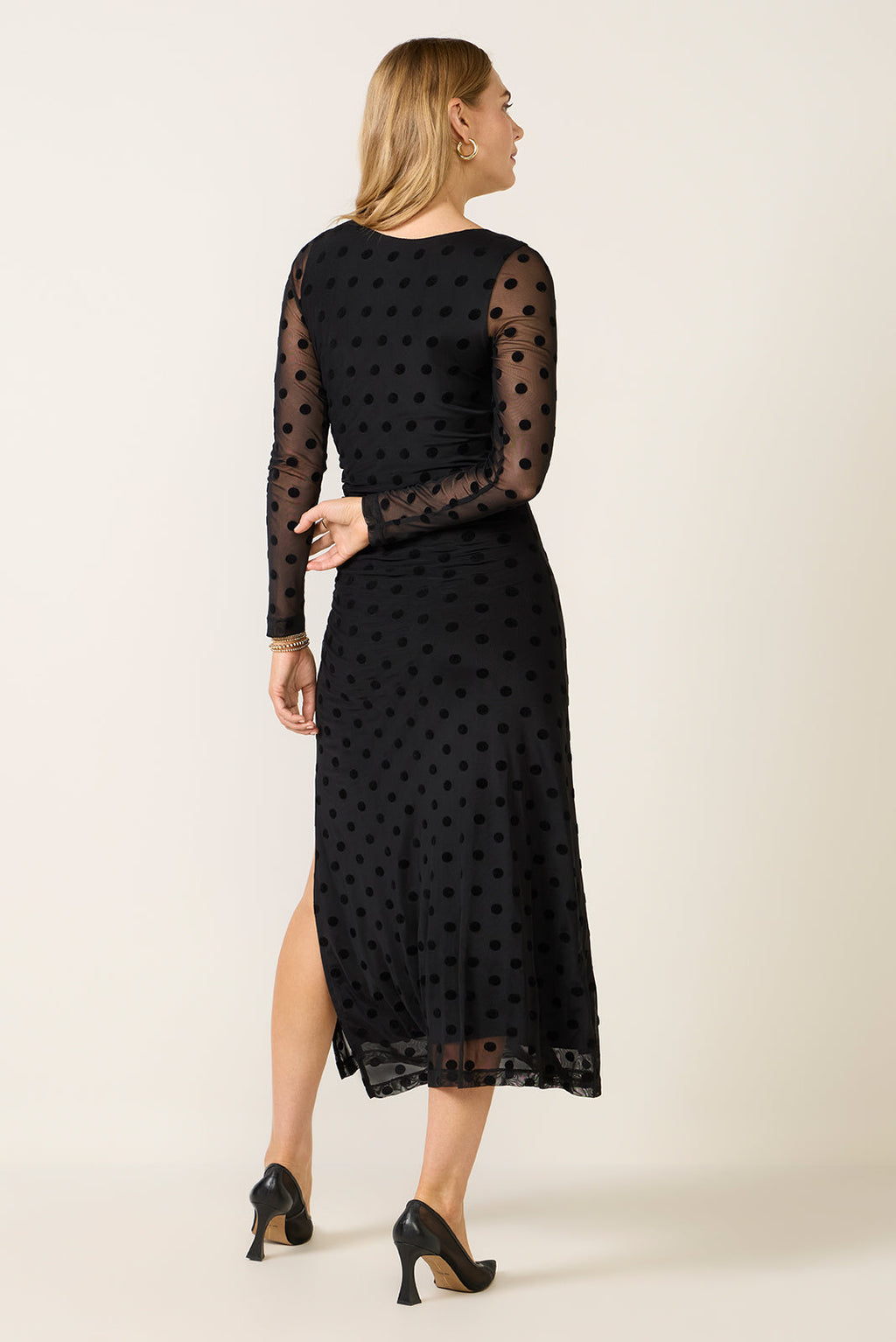 Women's Brinley Mesh Polka Dot Midi Dress