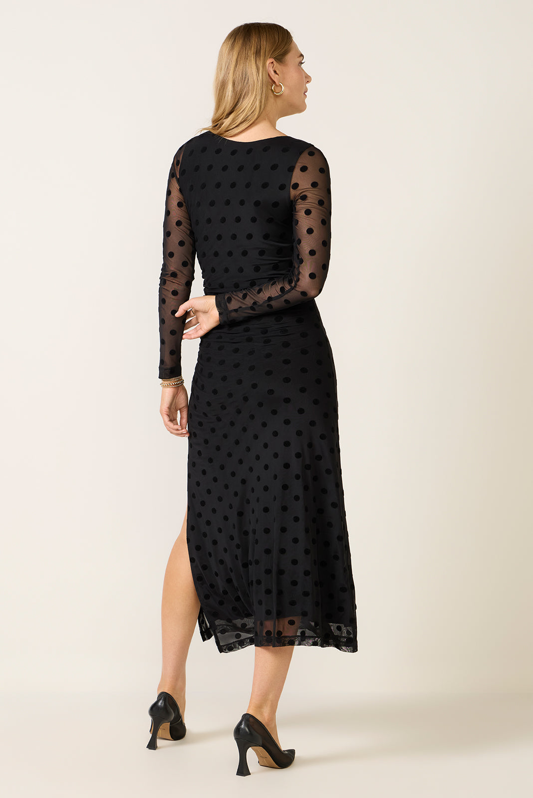 Women's Brinley Mesh Polka Dot Midi Dress