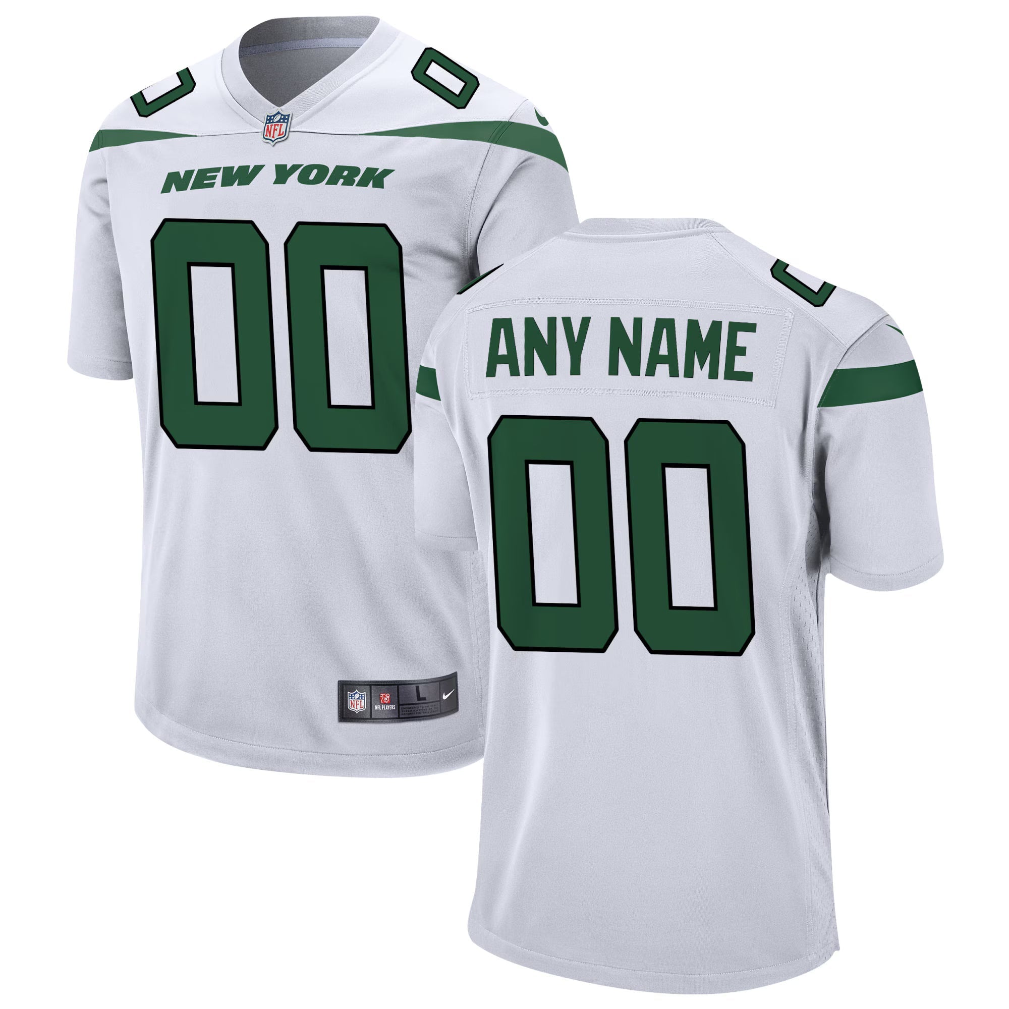 New York Jets White Custom Game Jersey
