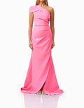 Klara One Shoulder Gown In Pink