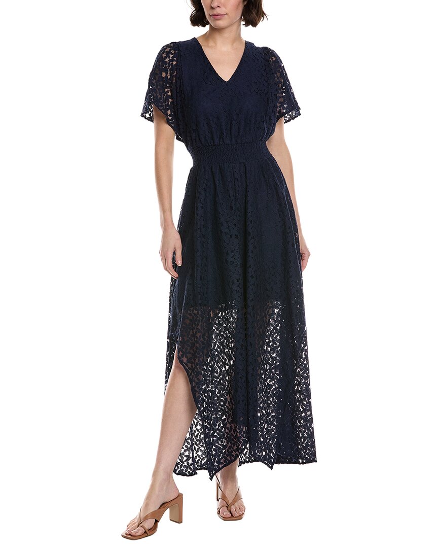CeCe Smocked Waist Flutter Sleeve Maxi Dress