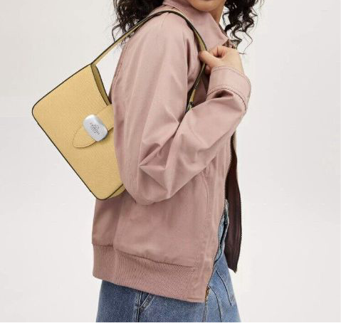 NWT Coach Leather Eliza Shoulder Bag In Soft Yellow