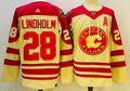 Men's Calgary Flames Elias Lindholm #28 Yellow Player Game jersey