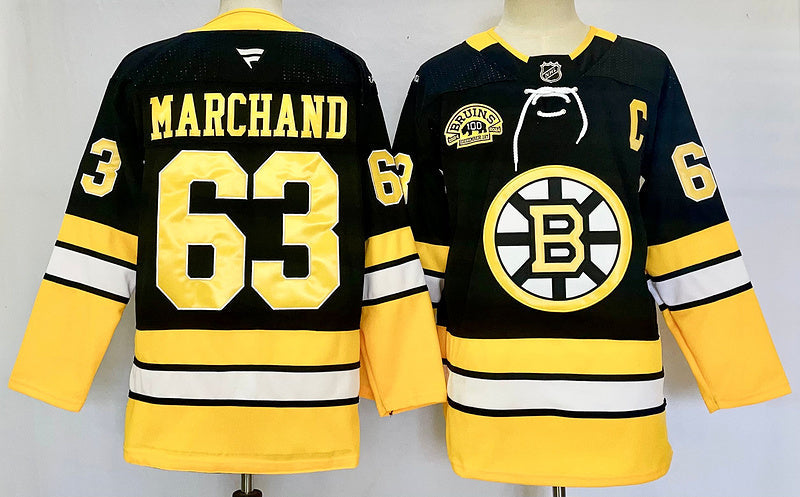 Men's Boston Bruins Brad Marchand #63 Black jersey