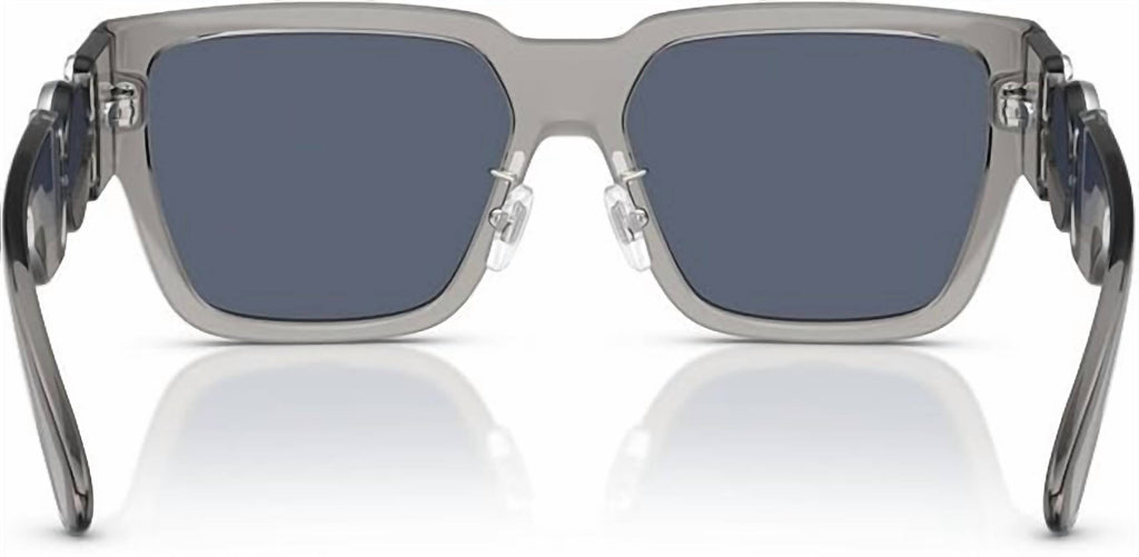 Men's Rectangular Sunglasses In Grey Transparent Dark