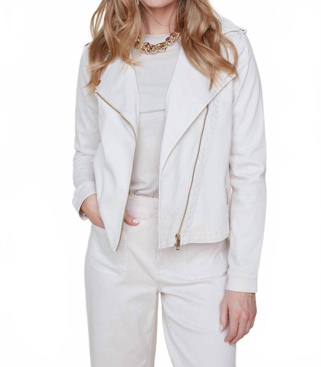Woven Zip Jacket In Oyster