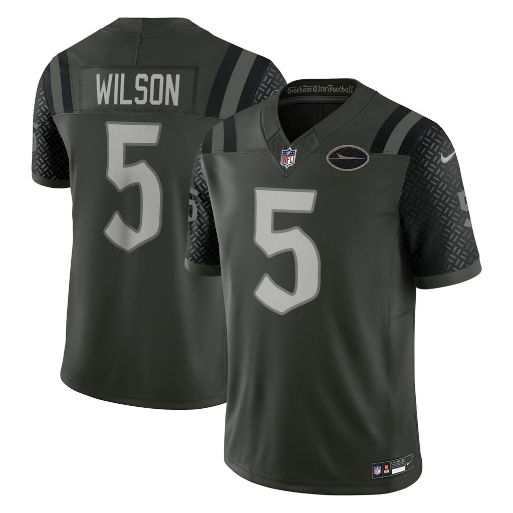 New York Jets Garrett Wilson Gotham Green 2025 Rivalries Collection Limited Jersey