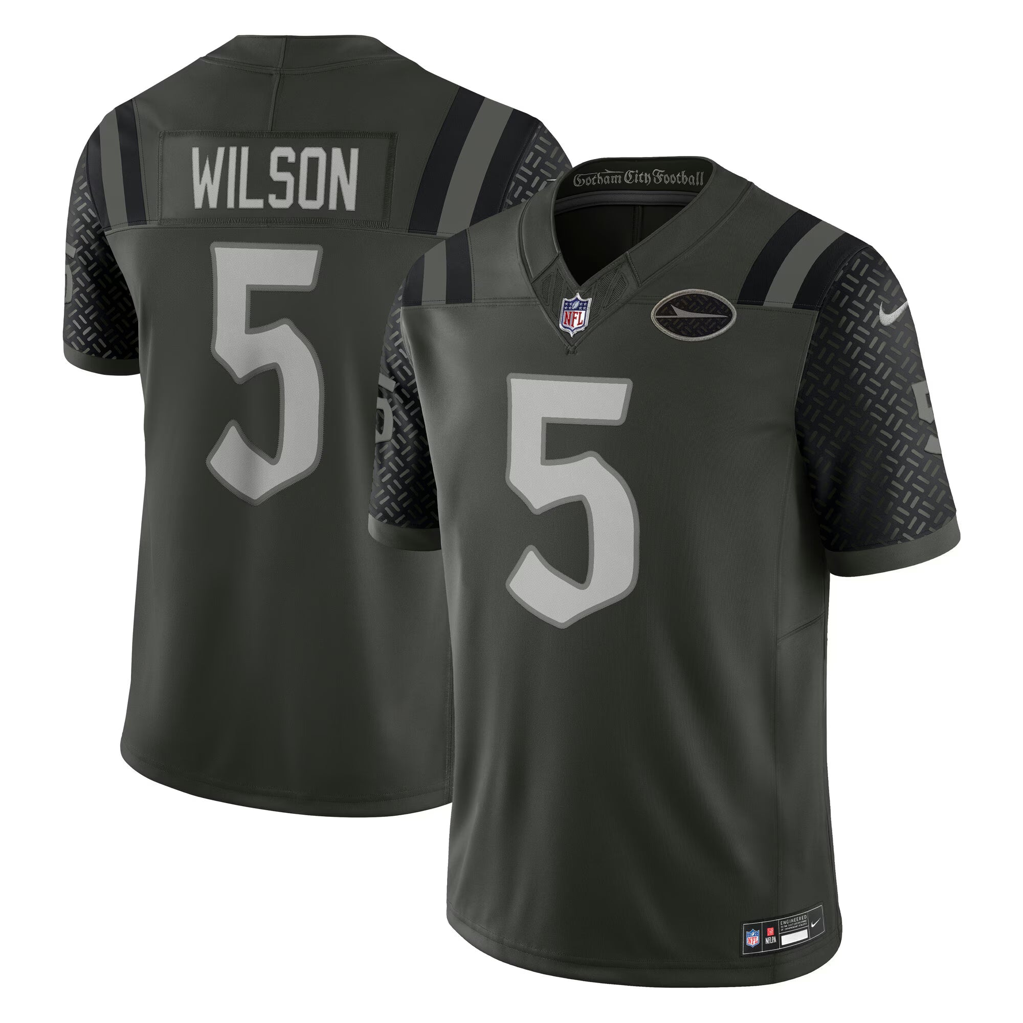 New York Jets Garrett Wilson Gotham Green 2025 Rivalries Collection Limited Jersey