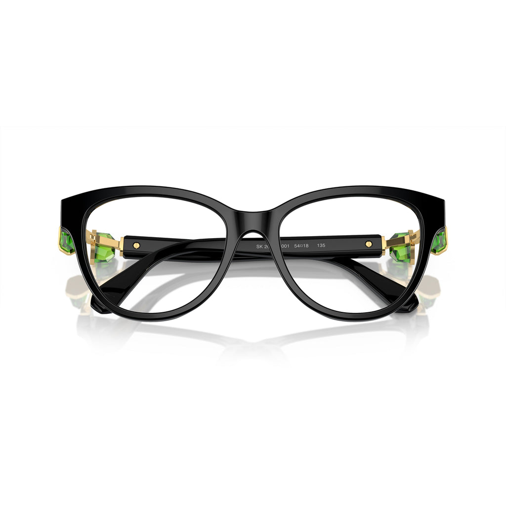 Cat-Eye Sunglasses With Green Crystal Accents