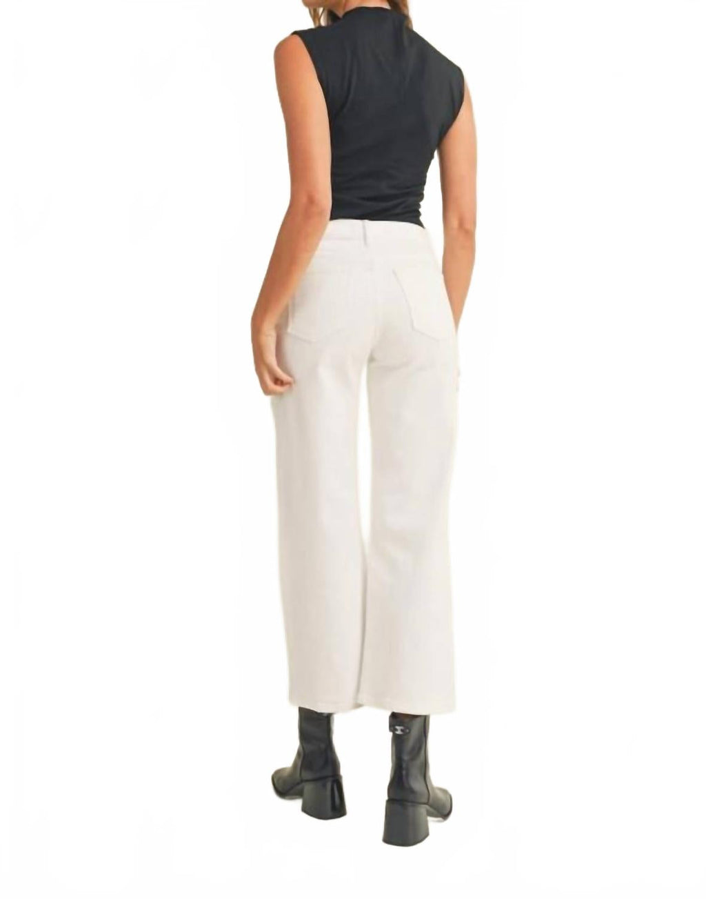 Classic Wide Leg Jeans In Optic White
