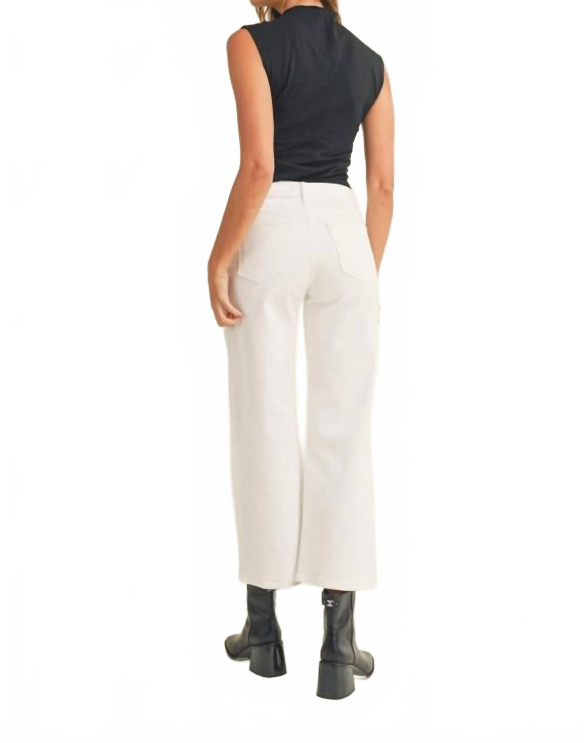 Classic Wide Leg Jeans In Optic White
