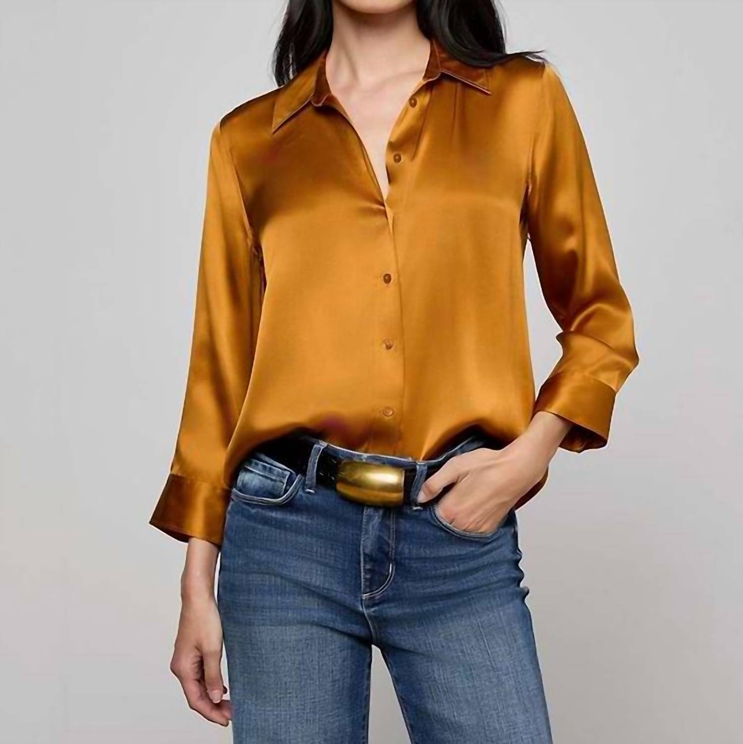 Dani Silk Blouse In Dijon