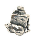 Women's Mouse On Cheese Bead Charm In Silver