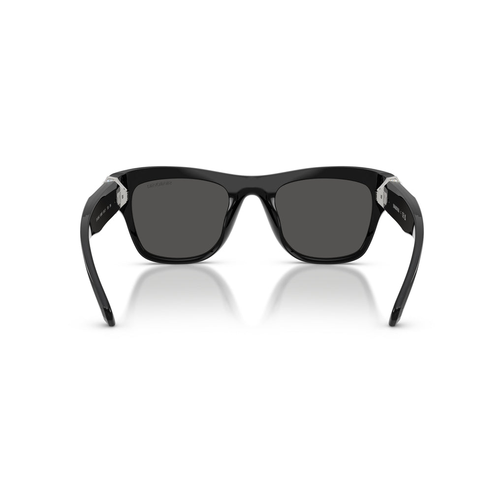 0Sk6056U Rectangular Black Sunglasses with Crystal Embellishments