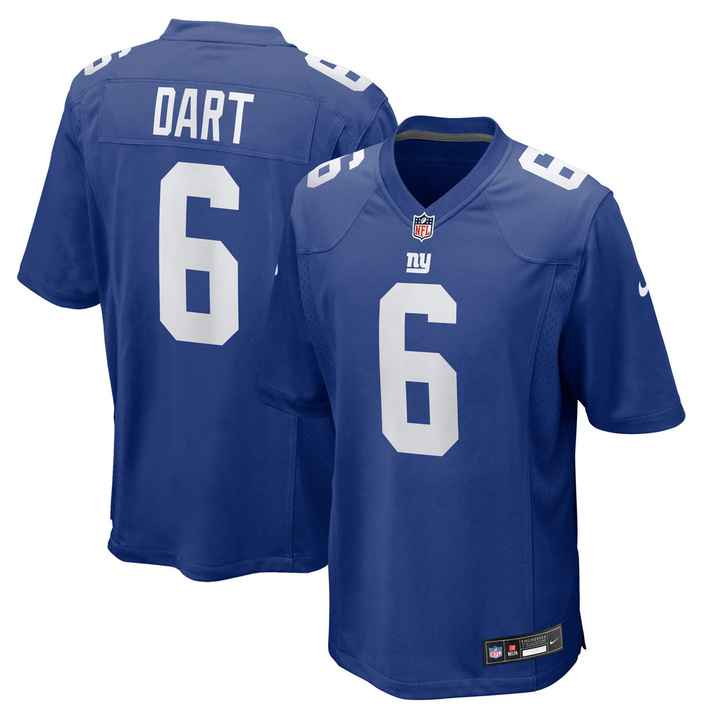 New York Giants Jaxson Dart Royal 2025 NFL Draft First Round Pick Game Jersey