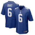 New York Giants Jaxson Dart Royal 2025 NFL Draft First Round Pick Game Jersey