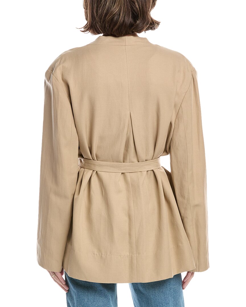 Enza Costa Twill Belted Linen-Blend Jacket