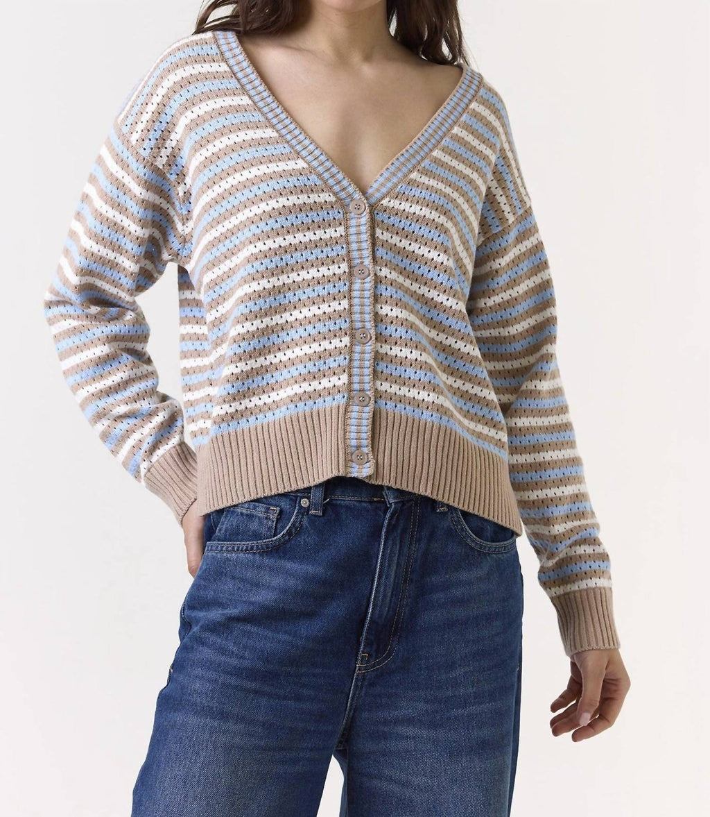 Pamilla Stripe Cardigan In Light Brown