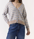Pamilla Stripe Cardigan In Light Brown