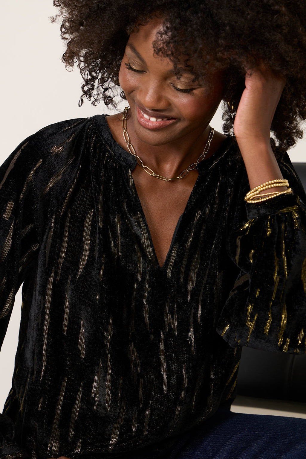 Women's Lucy Velvet Burnout Blouse