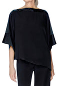 Satin Asymmetric Tunic With Satin Banding In Black