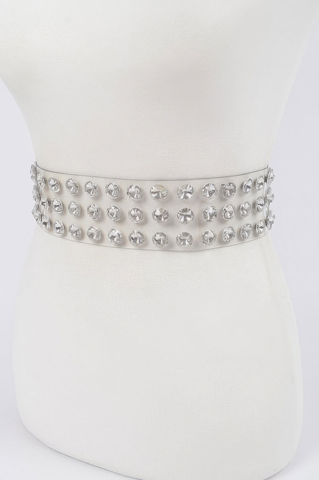 Multi Large Stone Clear Waist Belt