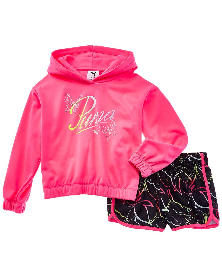 PUMA 2pc Fleece Hoodie & Tricot Short Set
