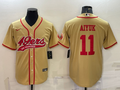 Men's San Francisco 49ers Brandon Aiyuk #11 Gold Game Jersey1 Joint Edition