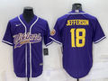 Men's Minnesota Vikings Justin Jefferson #18 Purple Player Jersey1 Joint Edition