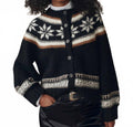 The Snowflake Ice Rink Cardigan In Black