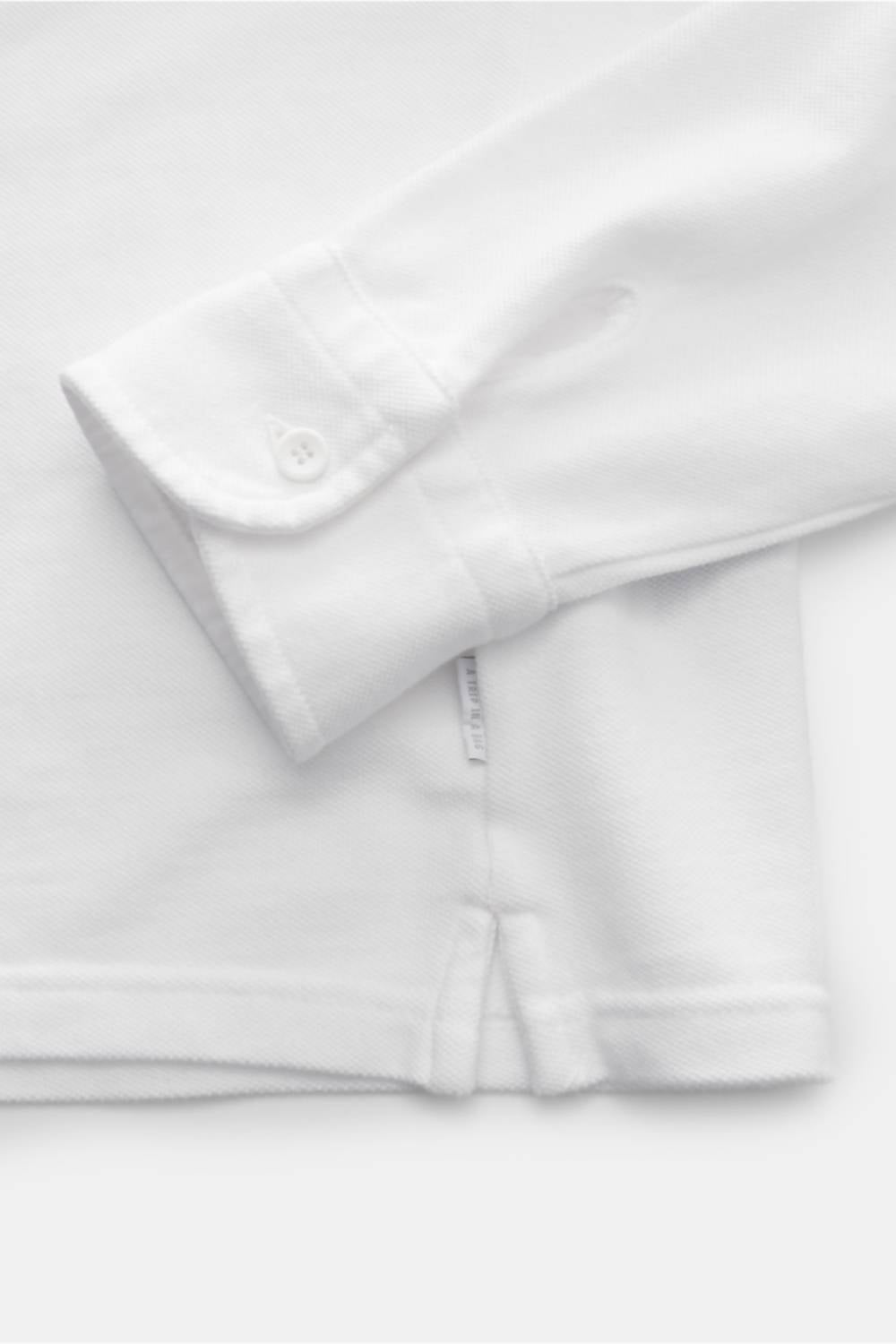 Men's Pique Long Sleeve Shirt In White