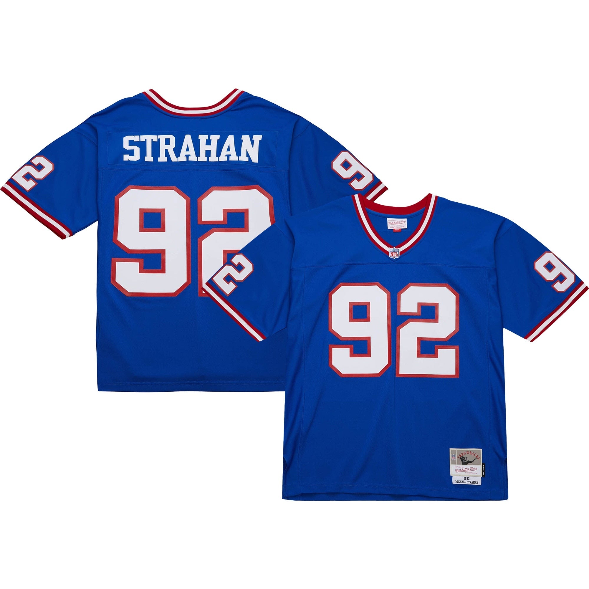 New York Giants Michael Strahan Mitchell & Ness Royal Big & Tall 1993 Retired Player Replica Jersey