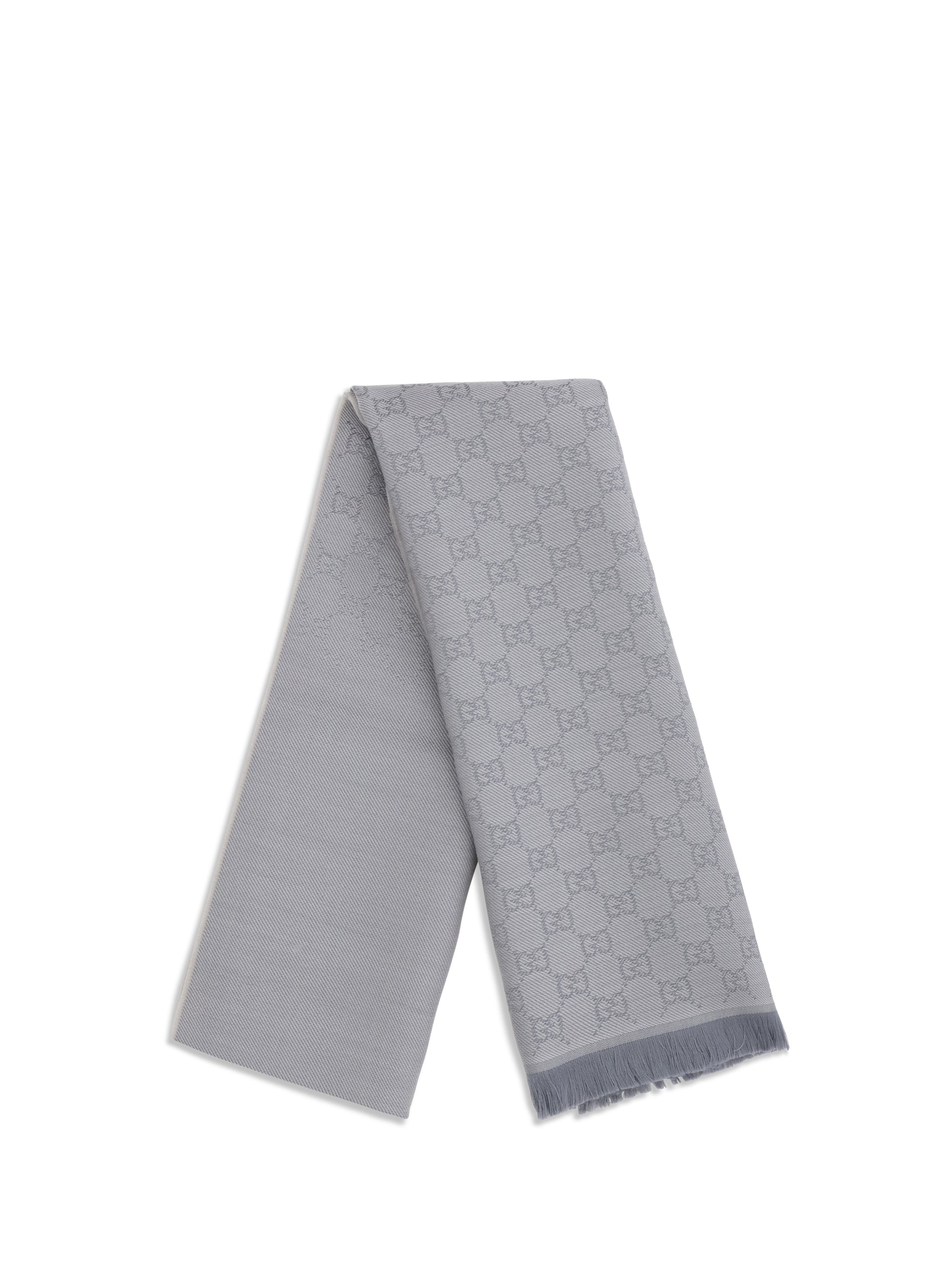 Gucci Women Gg Supreme Embroidered Wool Scarf