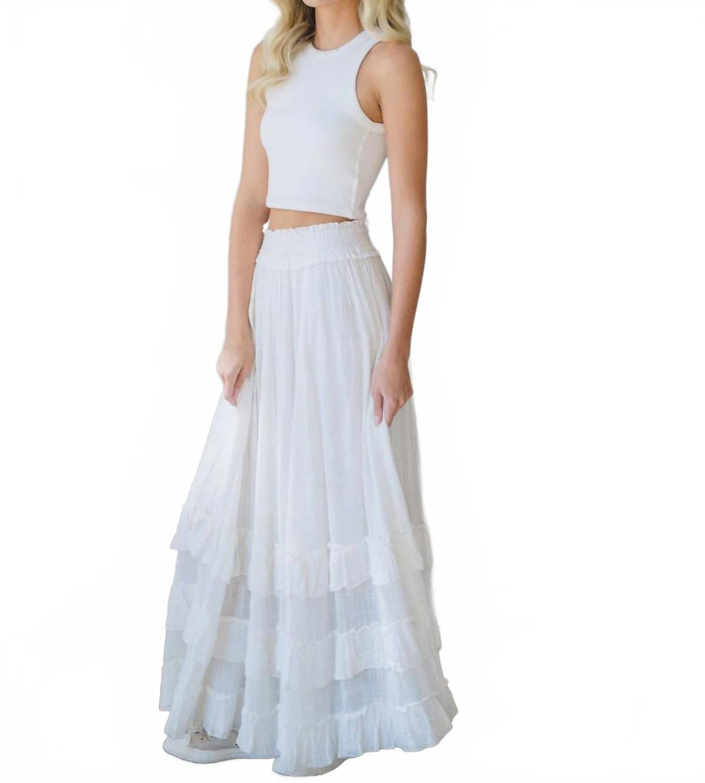 Brynn Maxi Skirt In White