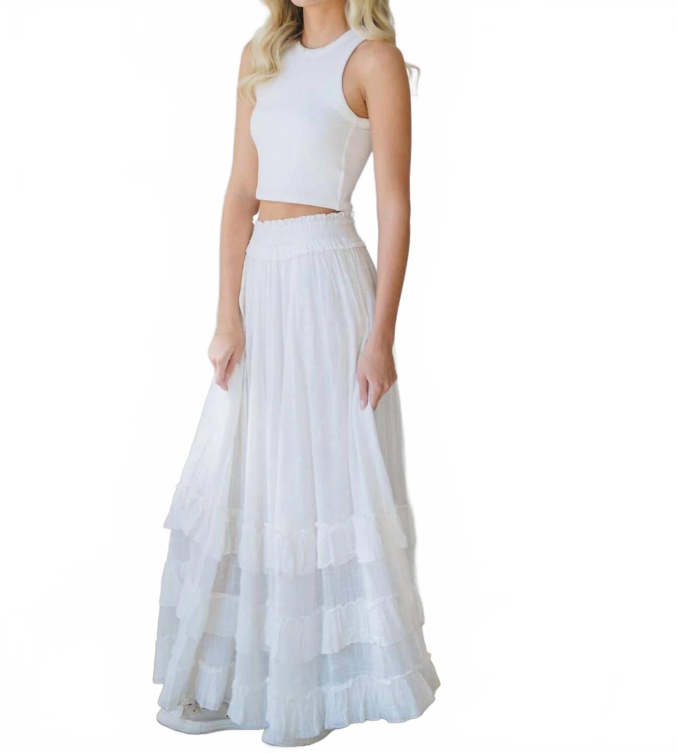 Brynn Maxi Skirt In White