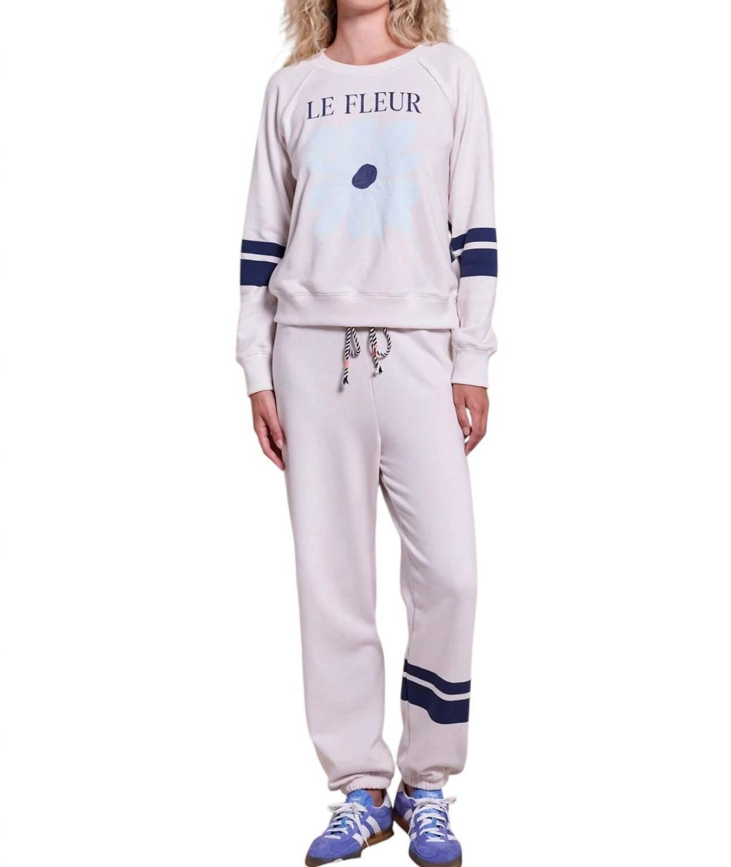 Double Stripe Sweatpant In Oyster