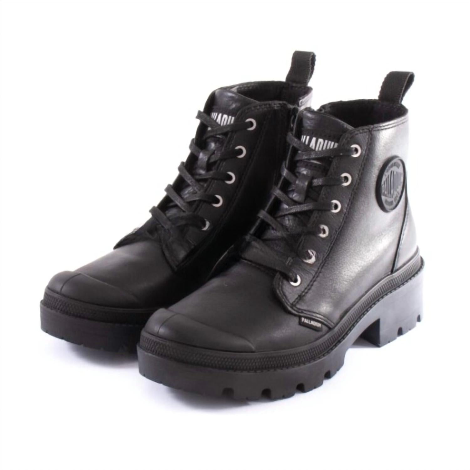 Women's Pallabase Leather Shoe In Black/black