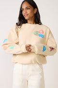 Women's Destination Patches Oversized Crew Top