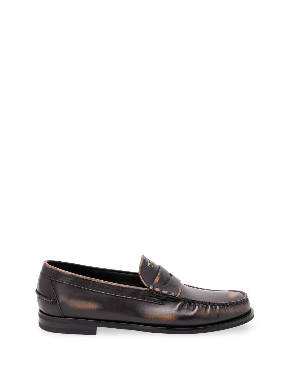 Prada Men Antiqued Leather Loafers