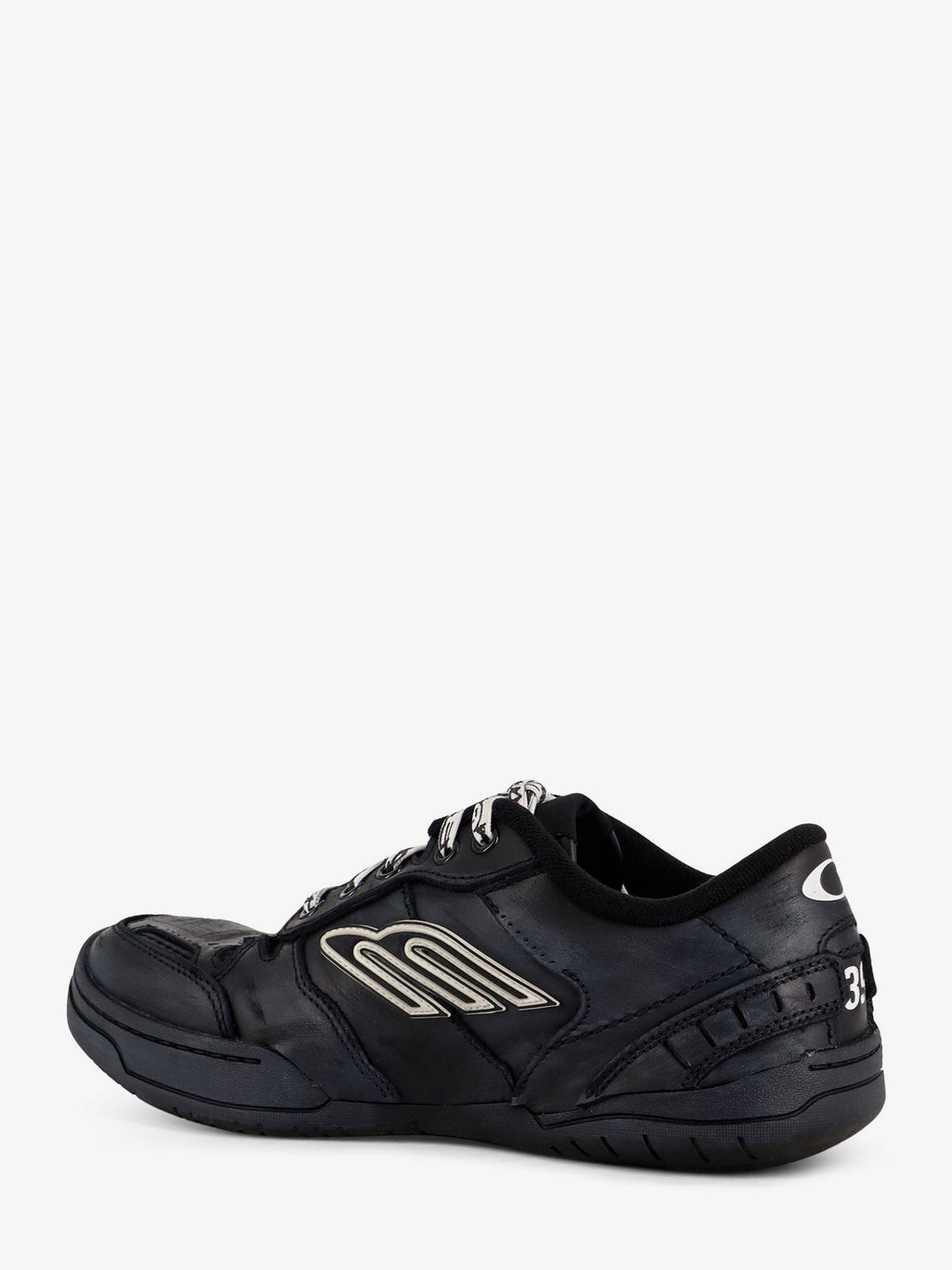 Balenciaga Men Hamptons Worn-Out Low-Top Leather Sneakers