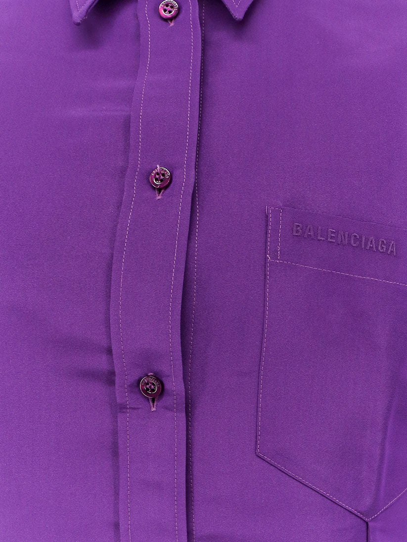 Balenciaga Women Silk Shantung Shirt