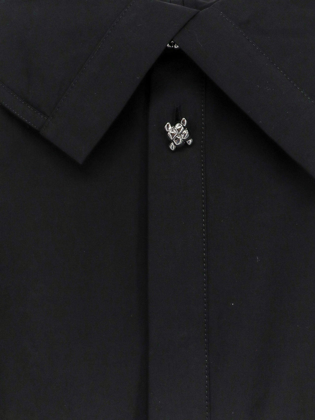 Bottega Veneta Women Compact Cotton Canvas Shirt With Square Knot Buttons