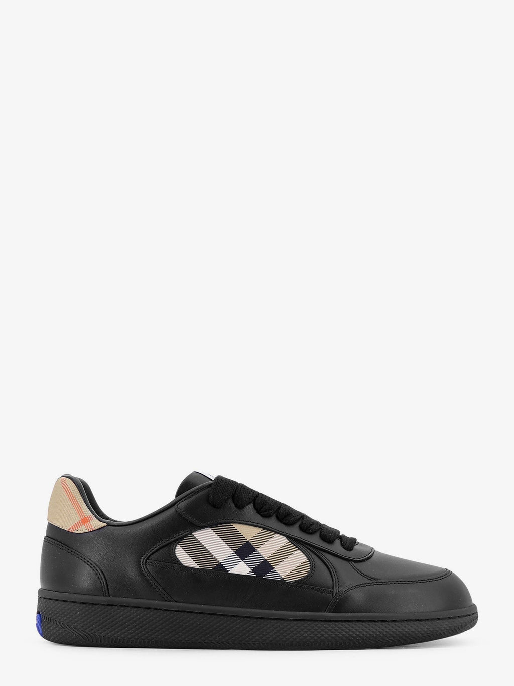 Burberry Men Leather Sneakers With Traditional Check Inserts