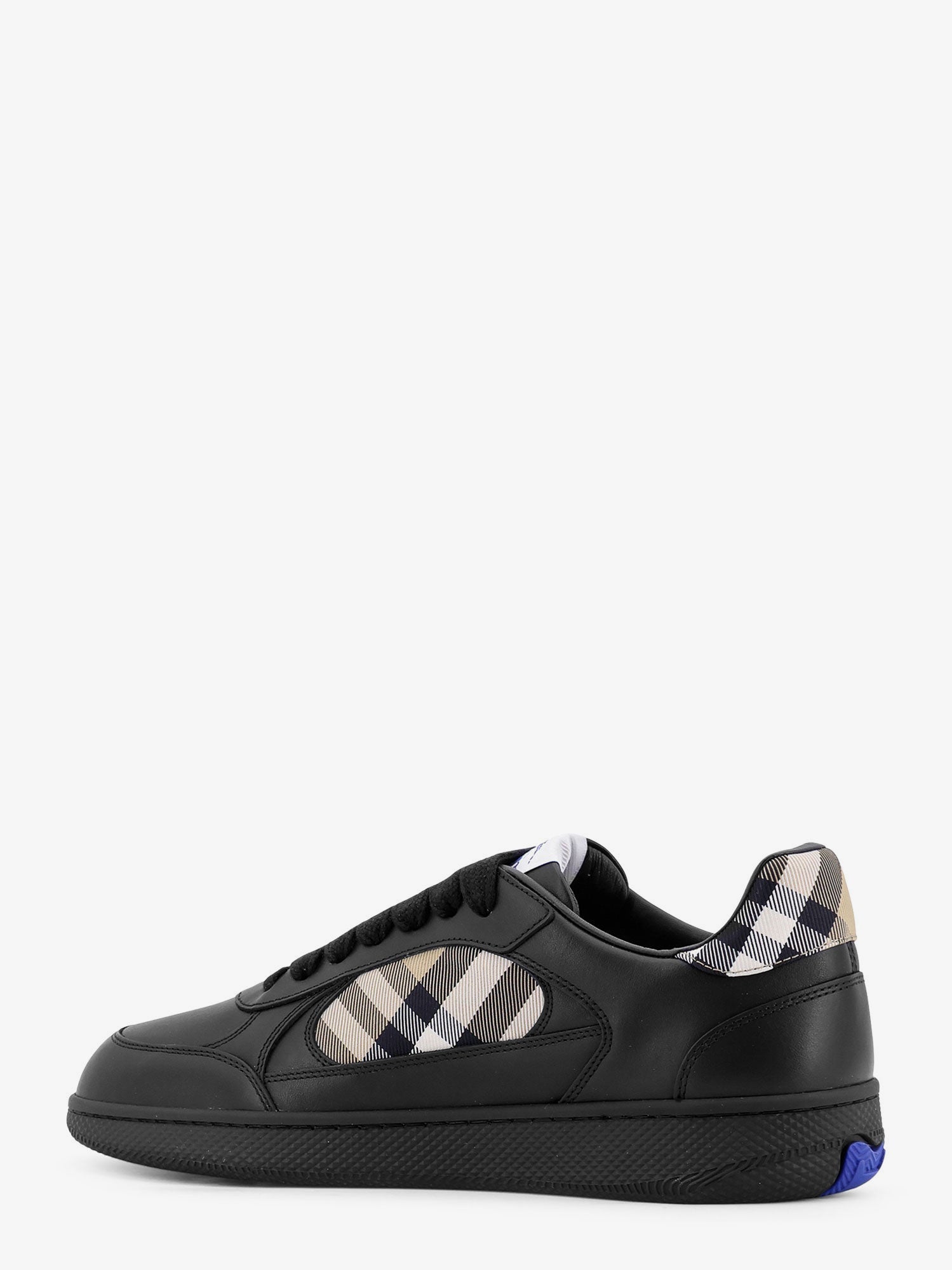Burberry Men Leather Sneakers With Traditional Check Inserts