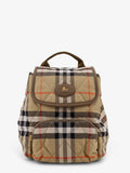 Burberry Women Horseshoe Nylon Backpack With Check Pattern