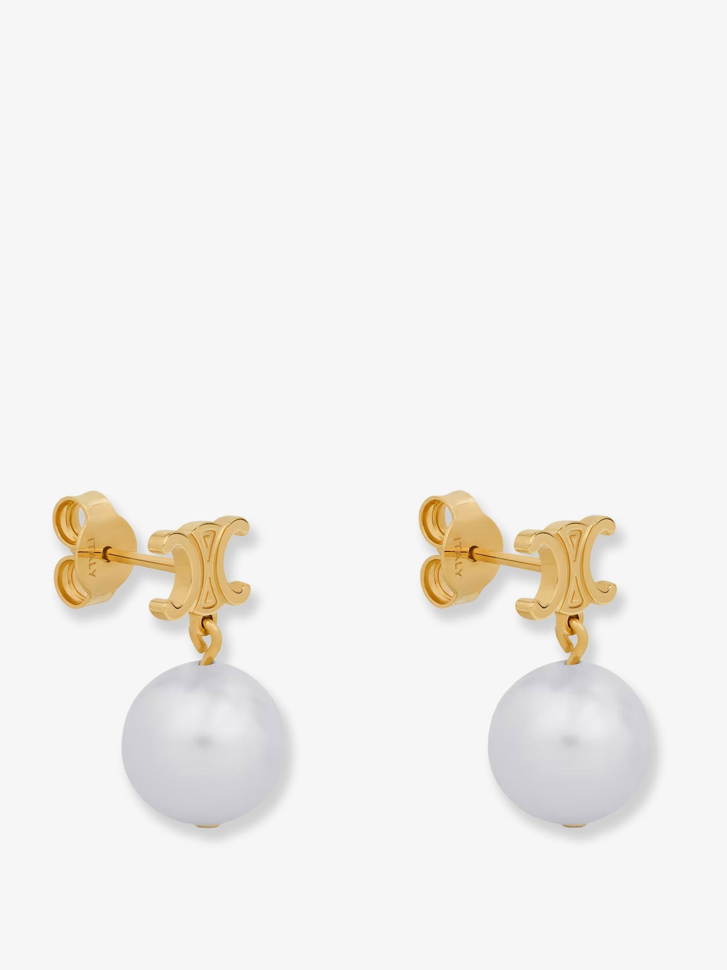 Celine Women Brass Earrings With Pearls