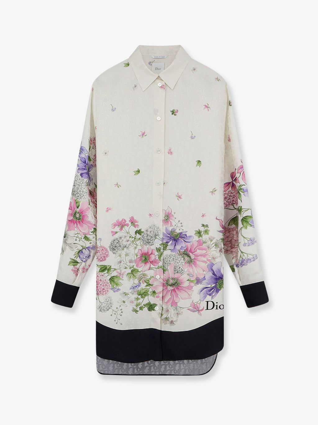 Dior Women Silk Shirt With Dior Hortensia Garden Print