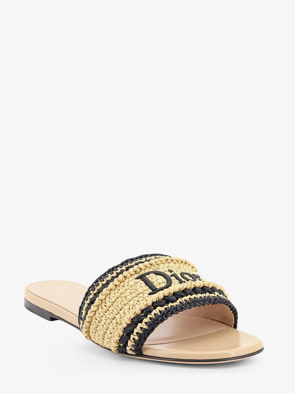 Dior Women Dior Woven Dioriviera Technical Fabric And Crochet Raffia Sandals