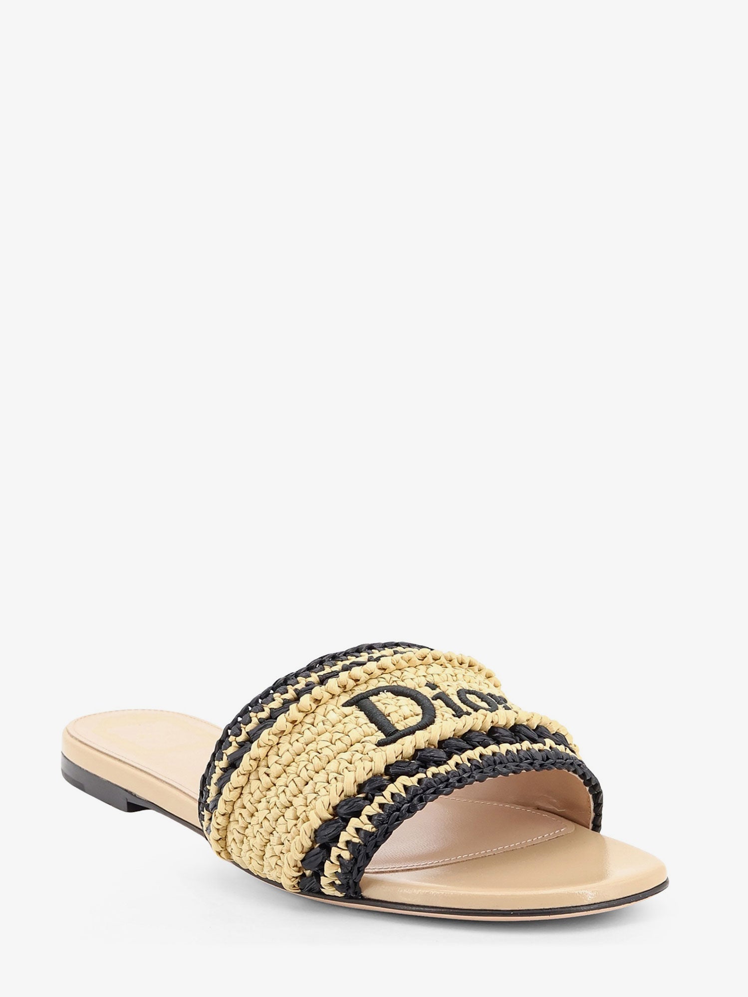 Dior Women Dior Woven Dioriviera Technical Fabric And Crochet Raffia Sandals