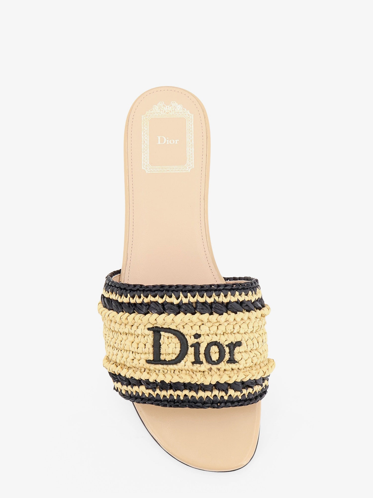 Dior Women Dior Woven Dioriviera Technical Fabric And Crochet Raffia Sandals